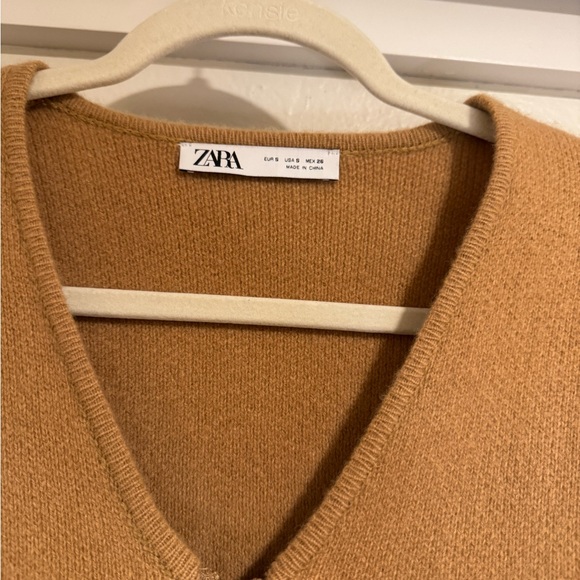 Zara Zippered Wool Bomber | Taupe Brown | Size S - Picture 4 of 5